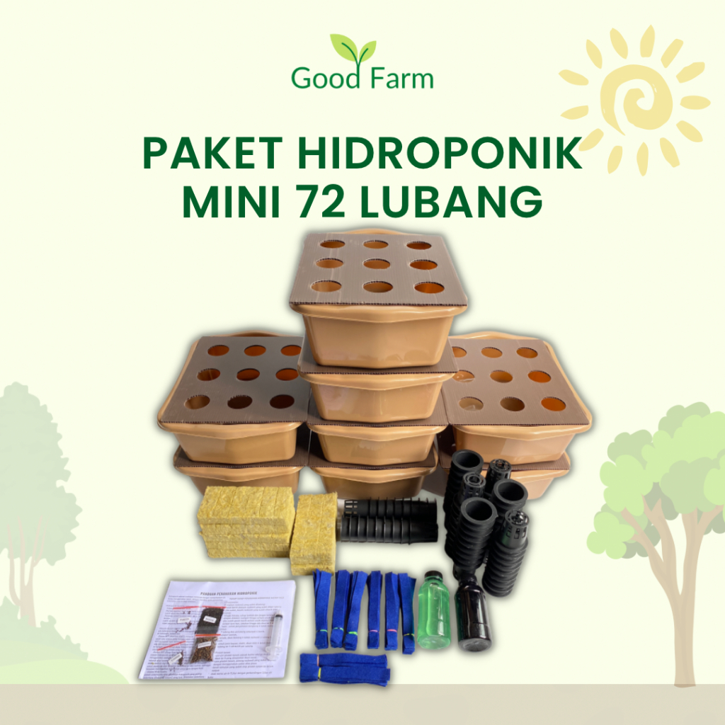 GoodFarm - Paket Hidroponik Lengkap 72 Lubang 8 Bak SL