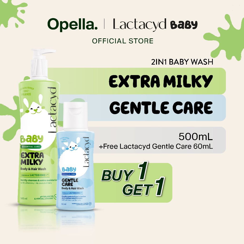 Jual [Buy 1 Get 1] Lactacyd Baby Extra Milky 2in1 Body Wash and Hair