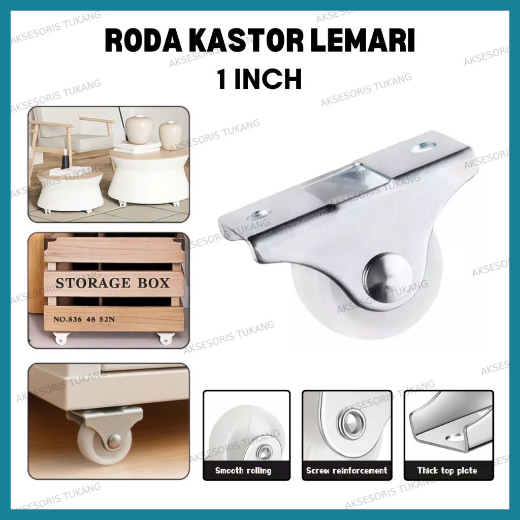 Jual Roda Kastor Lemari 1 Inch PVC / Roda Caster Furniture Perabotan ...