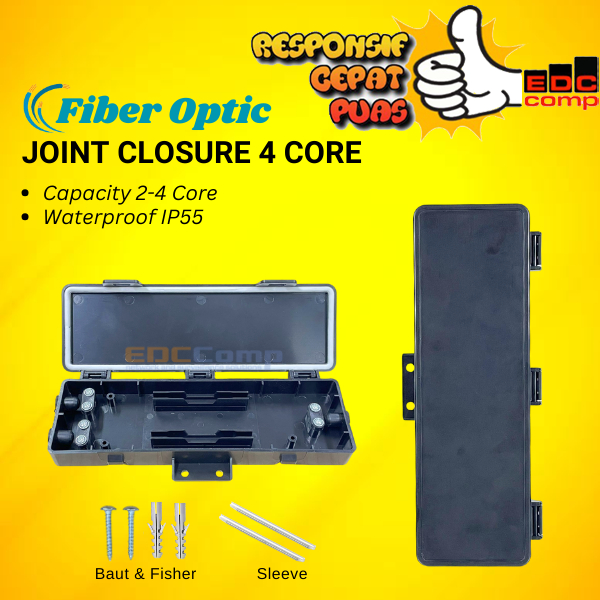 Jual Fiber Optic Mini Joint Closure 4 Core Hitam | 4C Joint closure FO ...