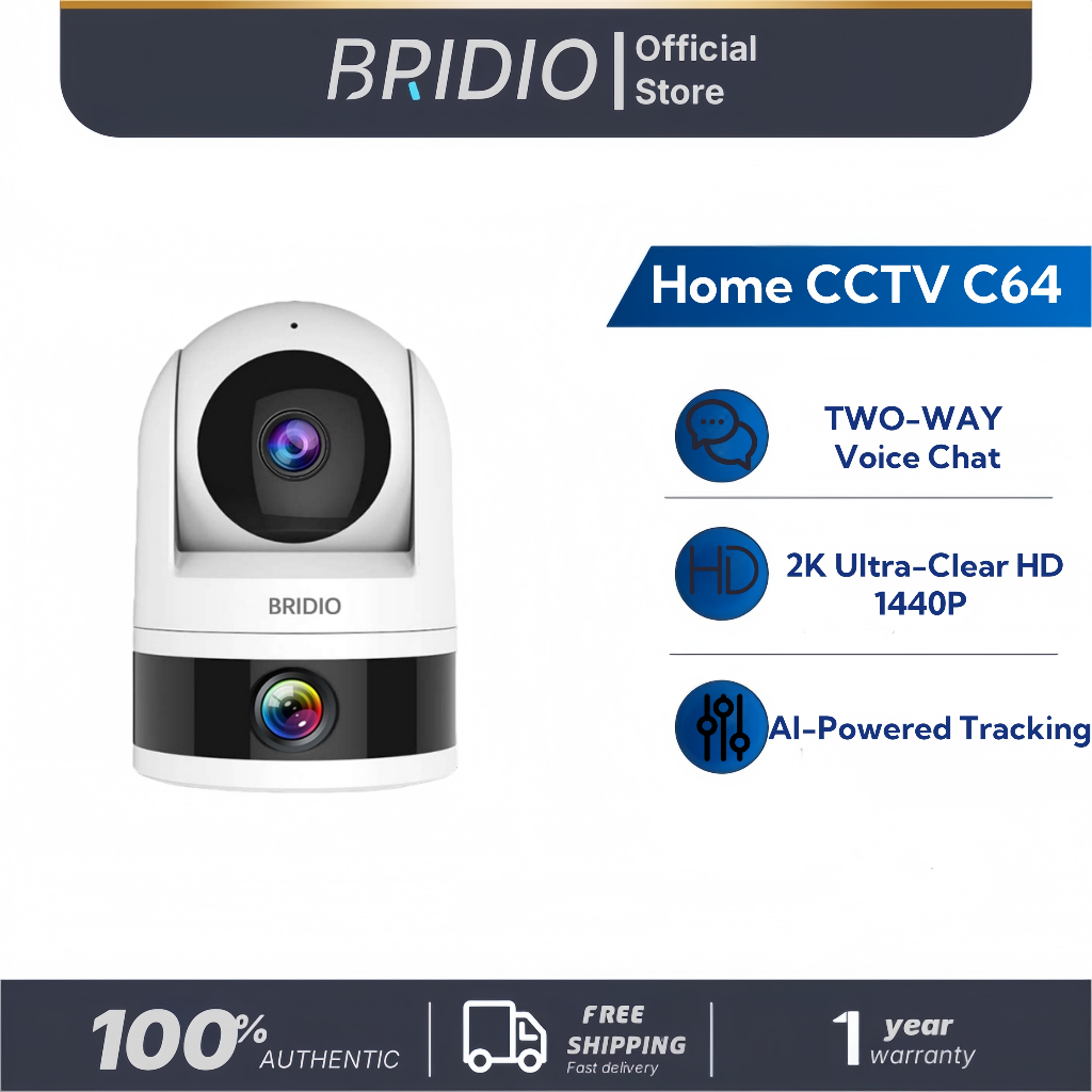 Jual BRIDIO Smart Camera C64 3MP 2K Ultra-clear HD WiFi Indoor CCTV Pan ...