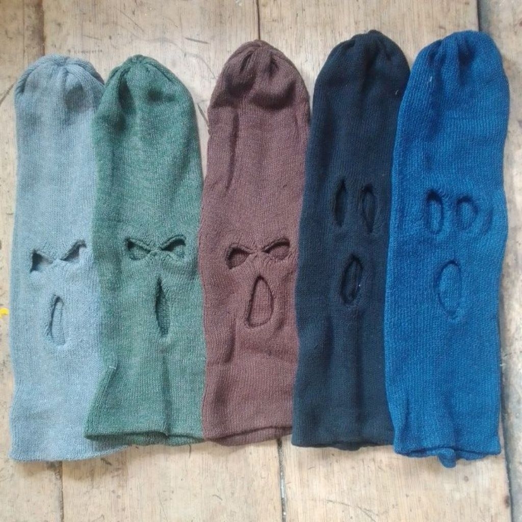 Jual kupluk rajut masker ninja lubang 3 beanies topeng sebo maling topi ...