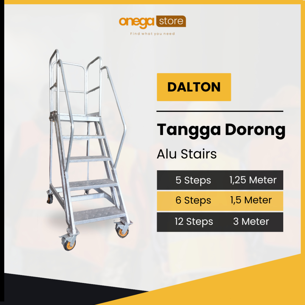 Product image Dalton Tangga Dorong Gudang Aluminium Roda Rolling Pabrik Supermarket Multifungsi 1 2 3 Meter