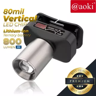 AOKI Senter Kepala Cahaya Maksimal Plus RechargePro dengan USB-C, 60W Fokus & Penyebaran Zoom 800Lumen 1000Lumen