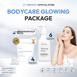 [BEST COMBO] ISWHITE Bodycare Glowing Package - Paket Pencerah Kulit | Ampuh Mencerahkan Kulit Lebih Cepat | Body Mask - Masker Badan | Body Serum BPOM HALAL