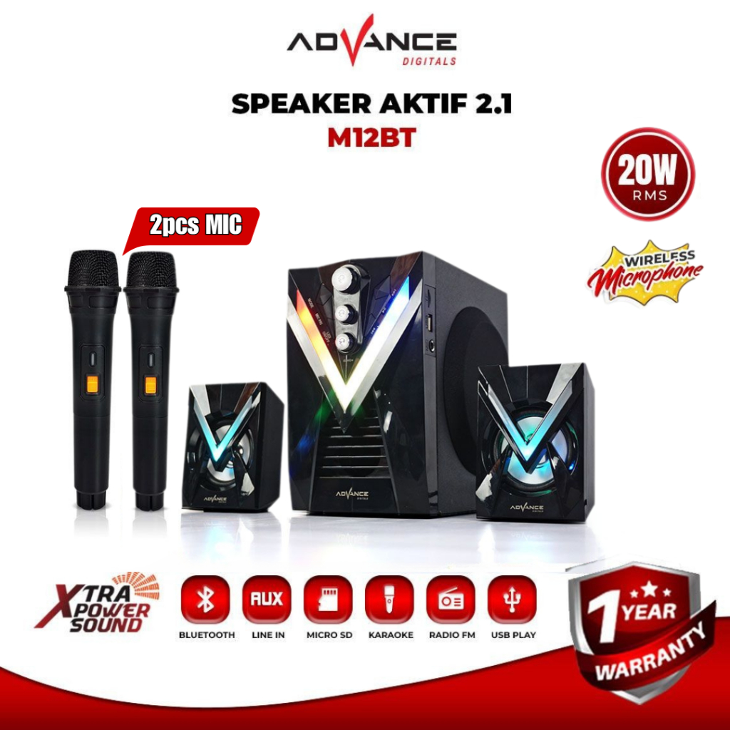 Jual Bisa Dikirim Hari Ini 2mic Advance Speaker Bluetooth Bass Speaker