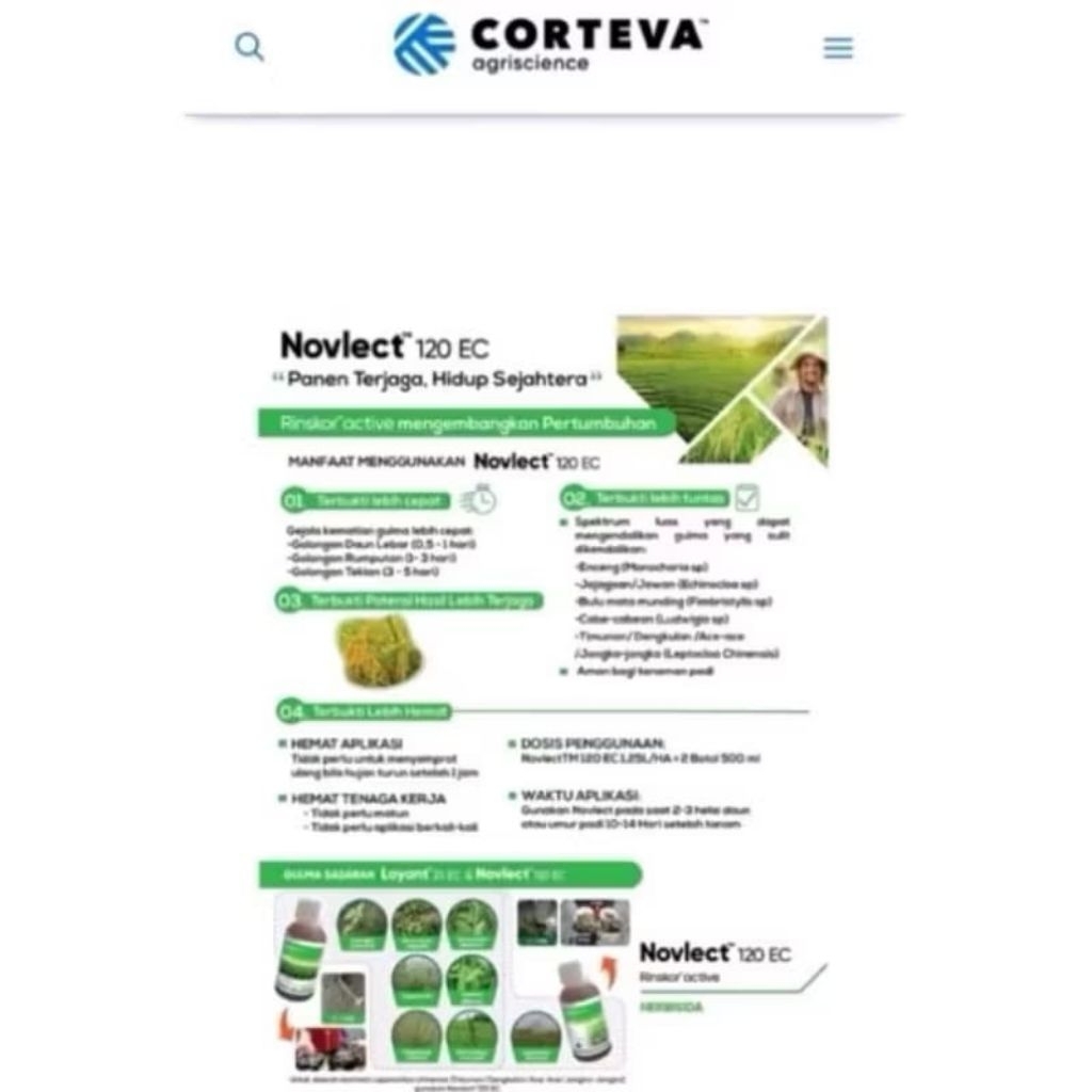 Jual NOVLECT 120 EC HERBISIDA PENGENDALI GULMA Pada Tanaman Padi ...