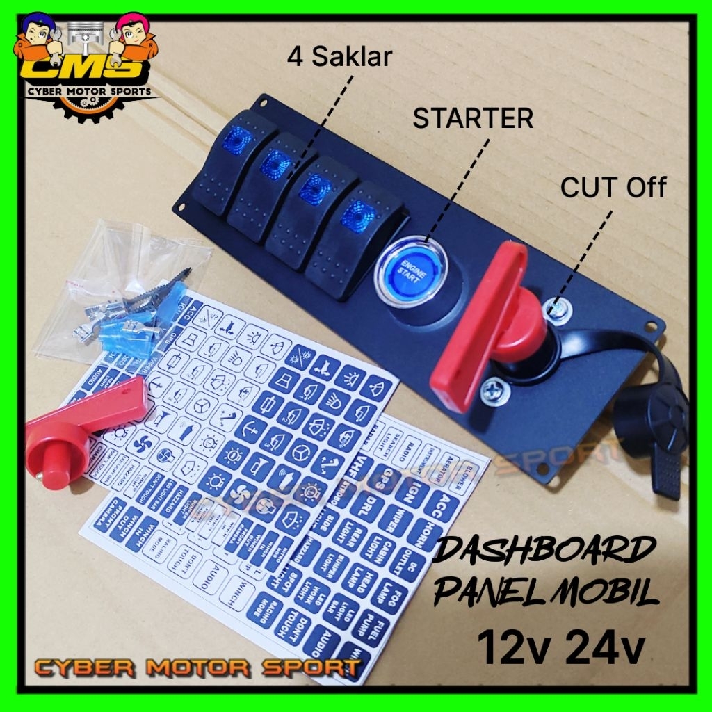 Jual Engine start mobil add on dashboard panel universal 12v 24v ...