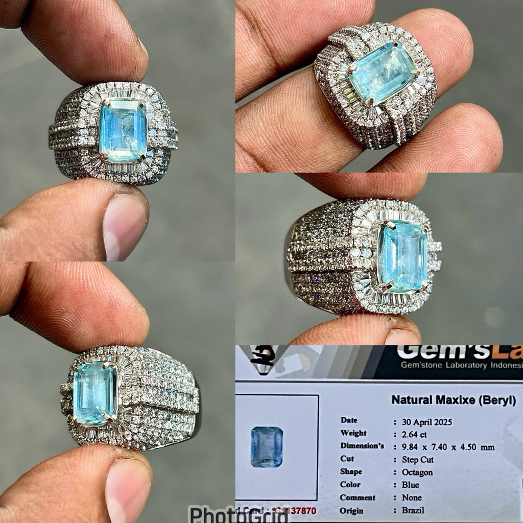 Jual Cincin Batu Maxixe Beryl Natural Maxixe Beryl Ring perak ...