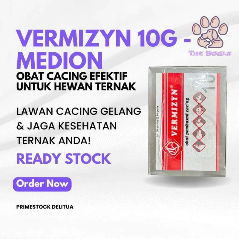 Jual (The Bool's) Vermizyn 22 gram Obat Cacing Serbuk Hewan Ternak Sapi ...