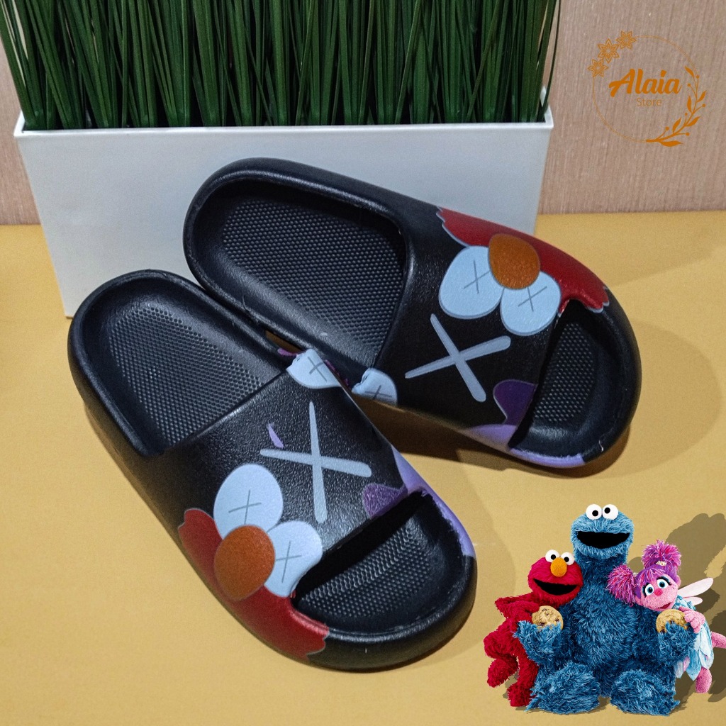 Kaws Yeezy Sesame Street Slides Jual Sandal Slide PREMIUM ELMO