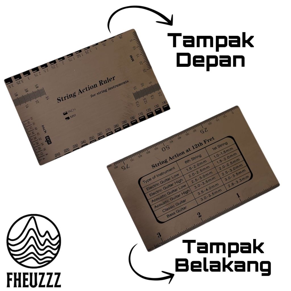 Jual Fritz Ruler String Picth Ruler Action Alat Pengukur Senar Gitar ...