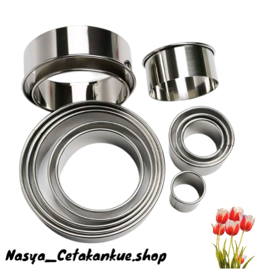 Jual Ring Cutter Bulat Stainless steel / Cetakan kulit dimsum /Mousse ...
