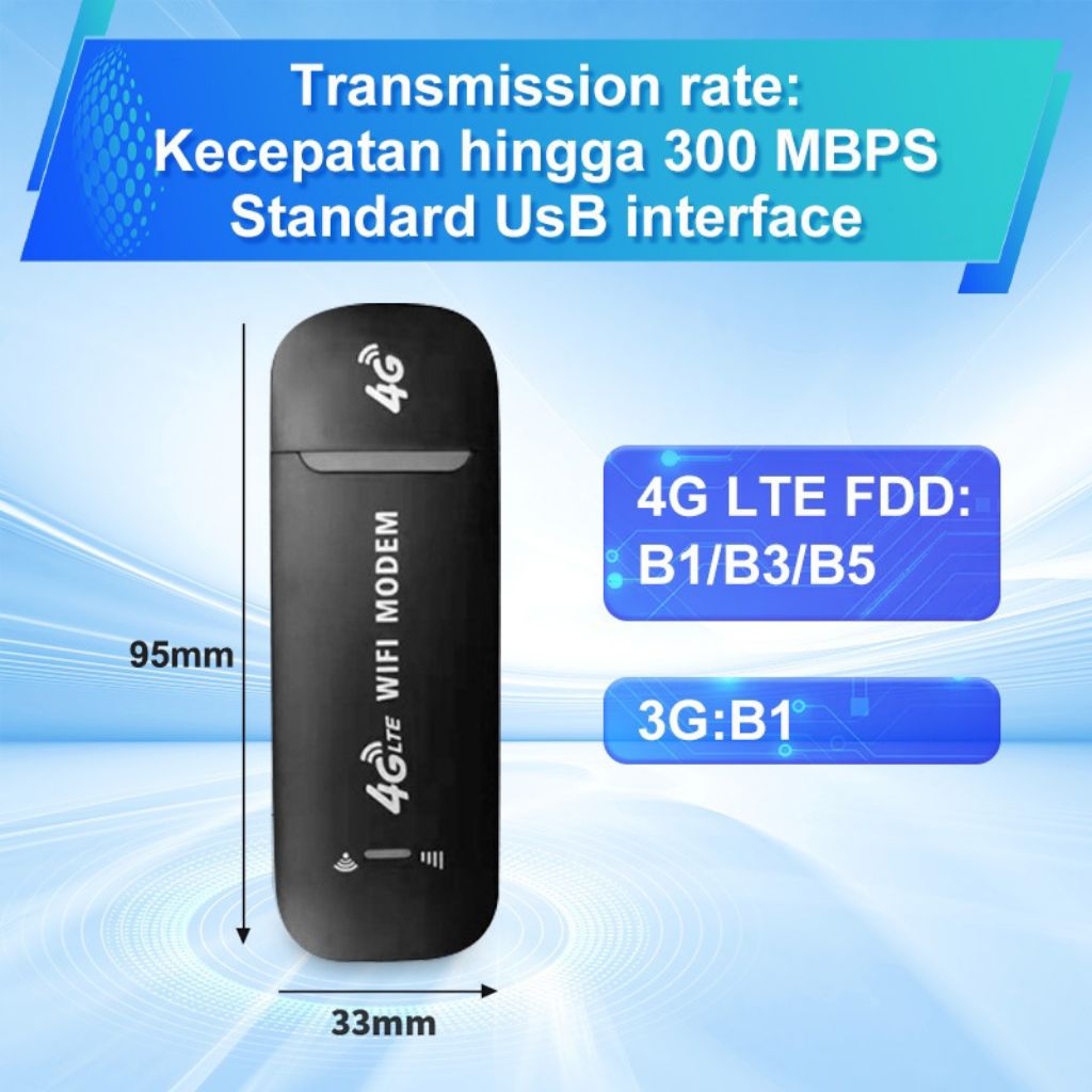Jual USB MODEM WIFI 4G All Oprator Sim Card 300mbps | Shopee Indonesia