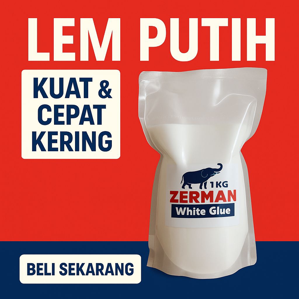 Jual lem putih zerman kuat & cepat kering lem kayu,lem kardus,lem pvac ...