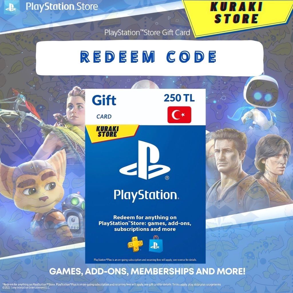Jual Playstation Gift Card Region Turkey 250, 500, 750 1000 TL
