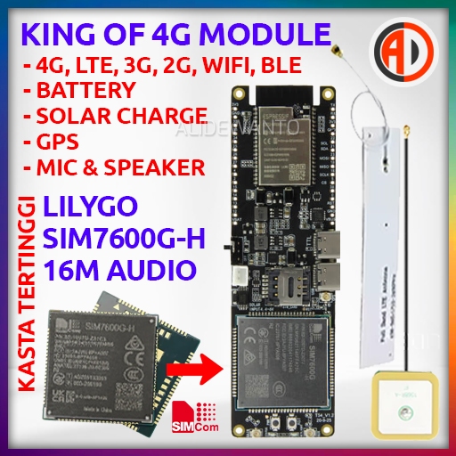 Jual SIM7600G SIM7600 T-SIM7600G lilygo 4G LTE Module ESP32-WROVER-B ...
