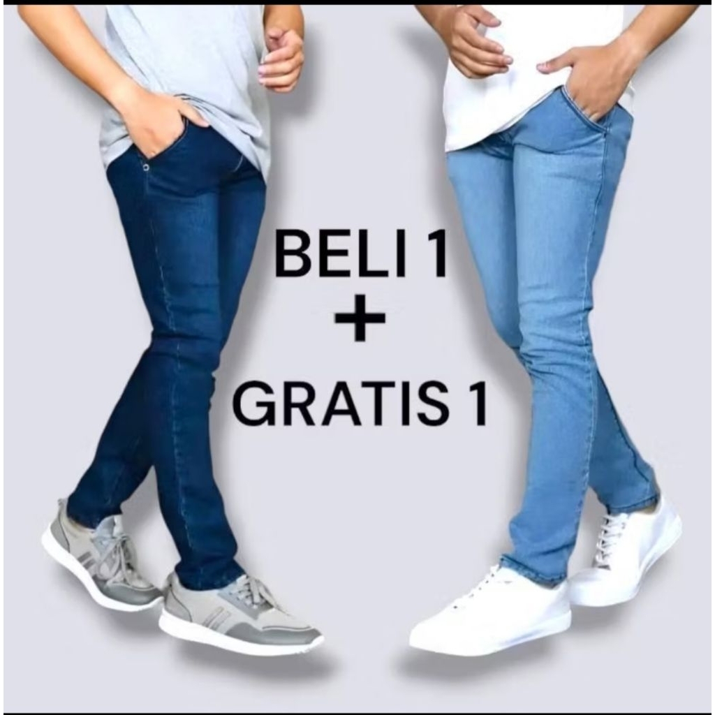 Jual Beli 1 gratis 1 CELANA JEANS PRIA COWOK | Shopee Indonesia