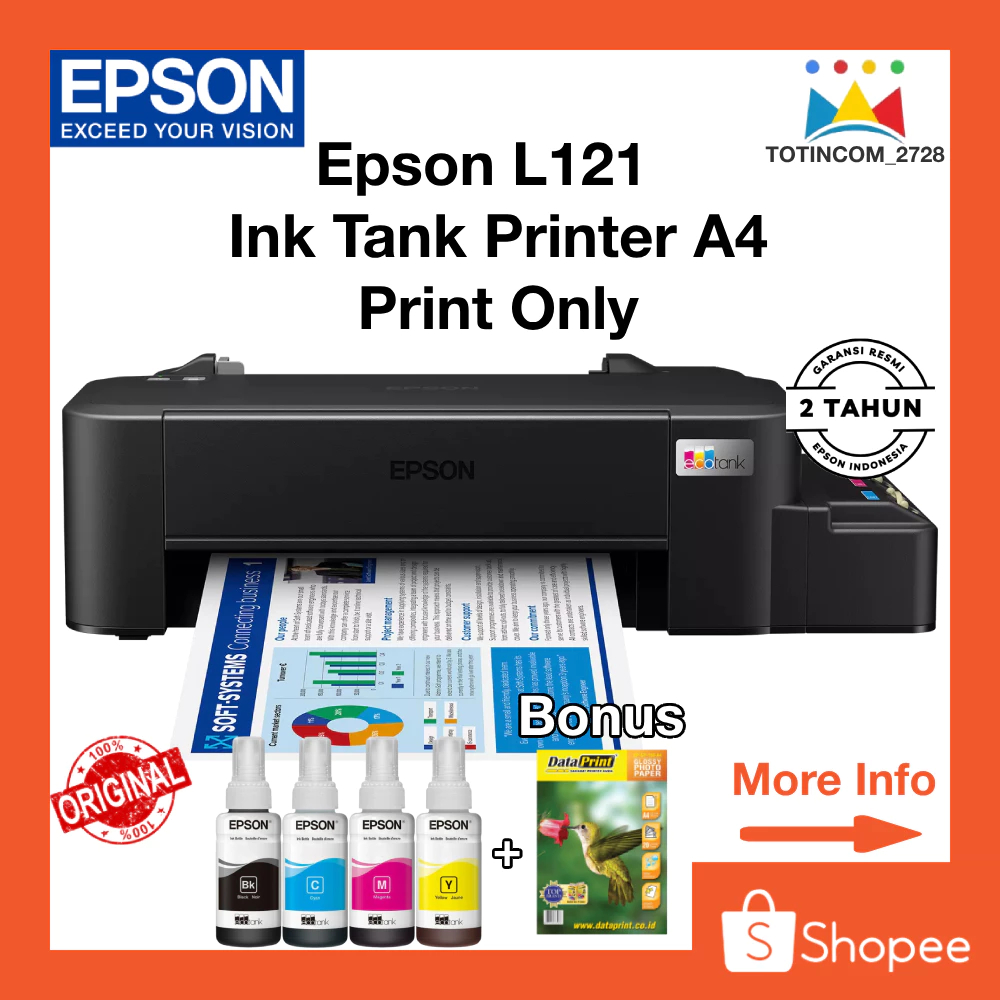 Jual Printer Epson L121 (Printer Only) Garansi Resmi Epson Indonesia 2