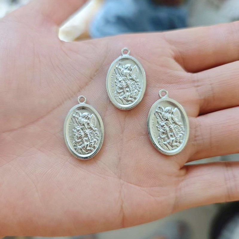 5 Pcs Perak Malaikat Dua Sisi Saint Michael Tokoh Agama 3