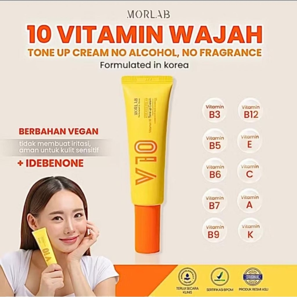 Jual V10 MORLAB TONE UP CREAM MORLAB MENCERAHKAN WAJAH | Shopee Indonesia