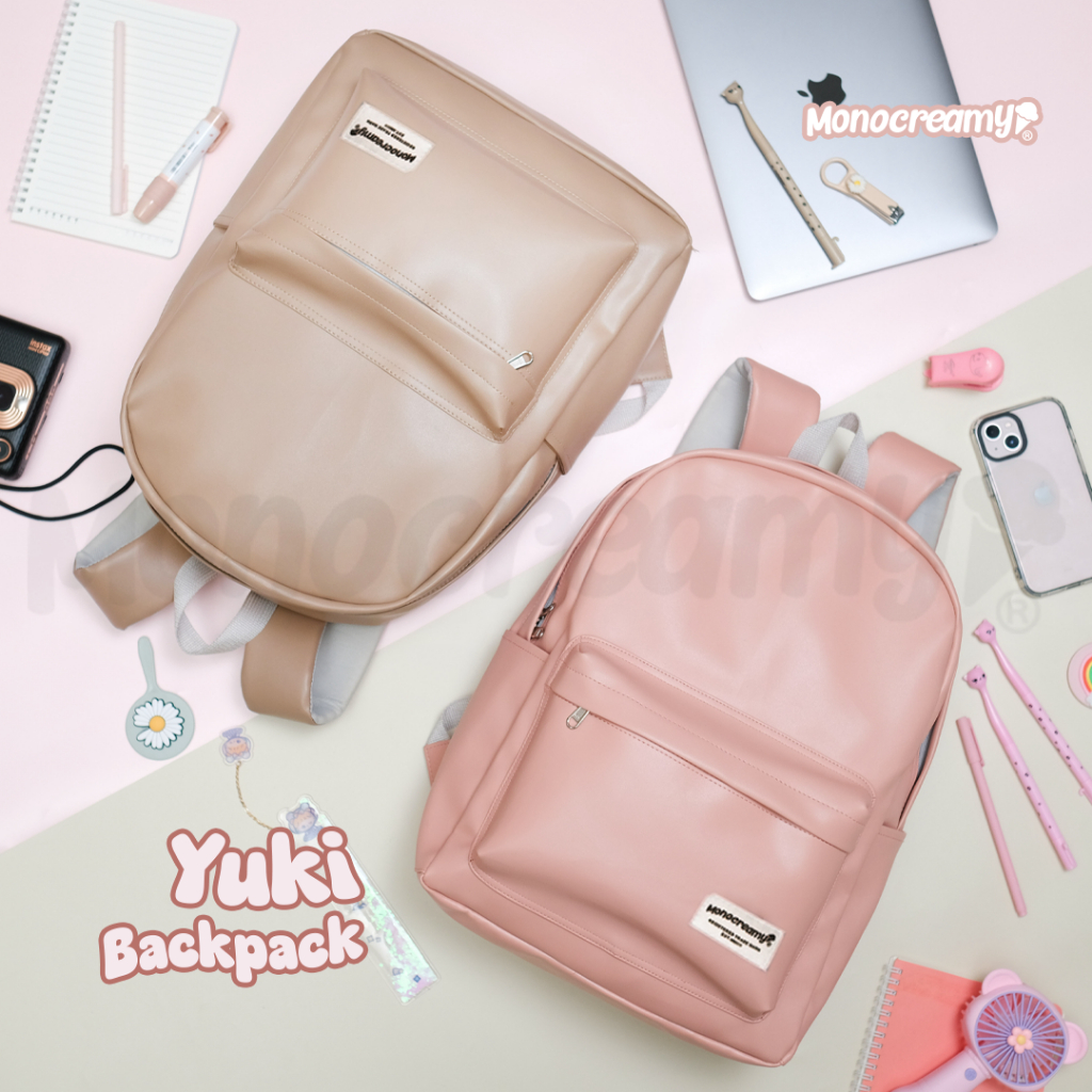 Monocreamy Yuki Tas Ransel Wanita Tas Laptop Tahan Air Tas Sekolah Wanita  Tas Ransel Praktis