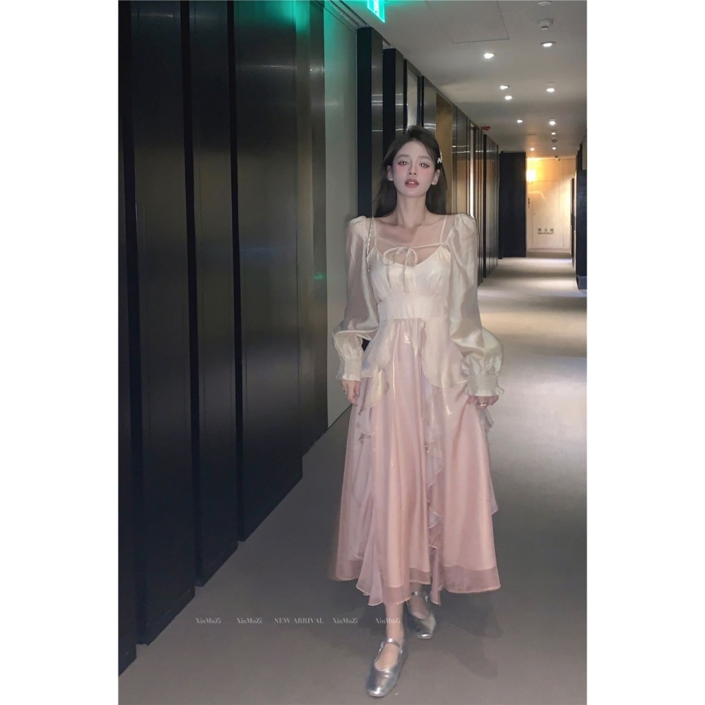 Jual Rok Panjang Suspender Peri Ruffle Warna Gradien Mermaid Ji Gaun ...