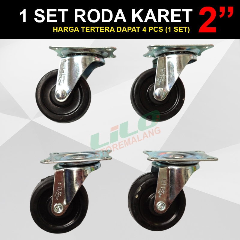 Jual Roda Kaster troli Kastor KARET hidup 2