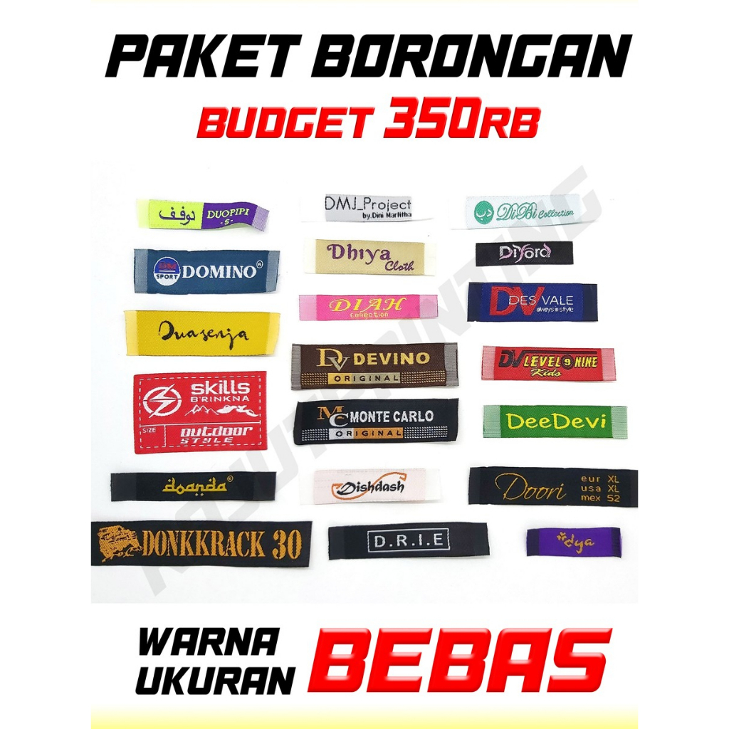 Jual X : Label Rajut Ukuran Bebas, Woven Label Custom, Label Baju Hijab ...