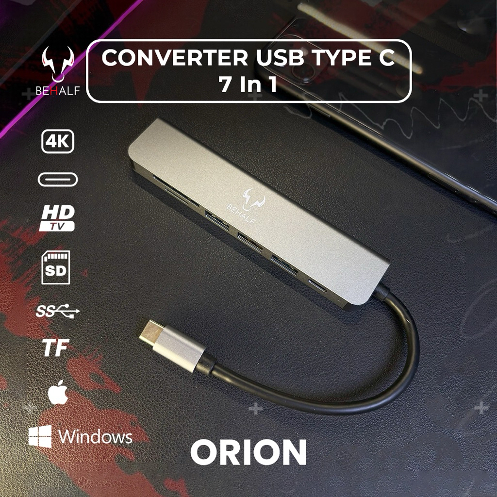 Jual BEHALF ORION USB HUB TYPE C 3.0 Converter to HDMI USB MICRO SD ...