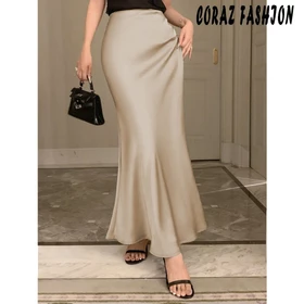 Rok Satin Silk Premium Maxi A Line Satin Skirt Rok Satin Duyung Size S XXXL 3XL Premium