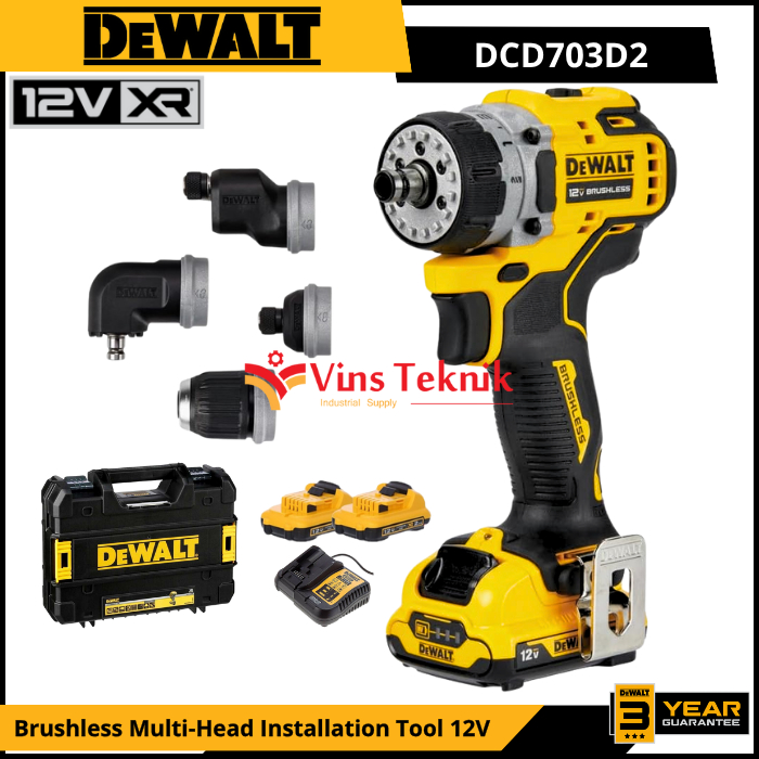 Jual DEWALT DCD703D2 Mesin Bor & Obeng Cordless Brushless Multi-Head ...