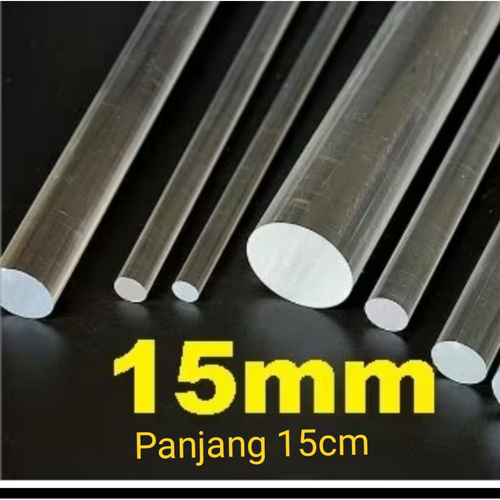 Jual Pipa padat / solid / rod / silinder Acrylic bening diameter 15mm ...