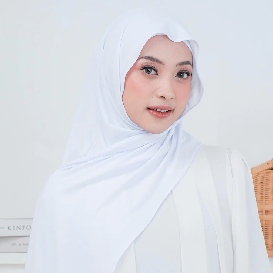Instant Hijab Pashmina - White