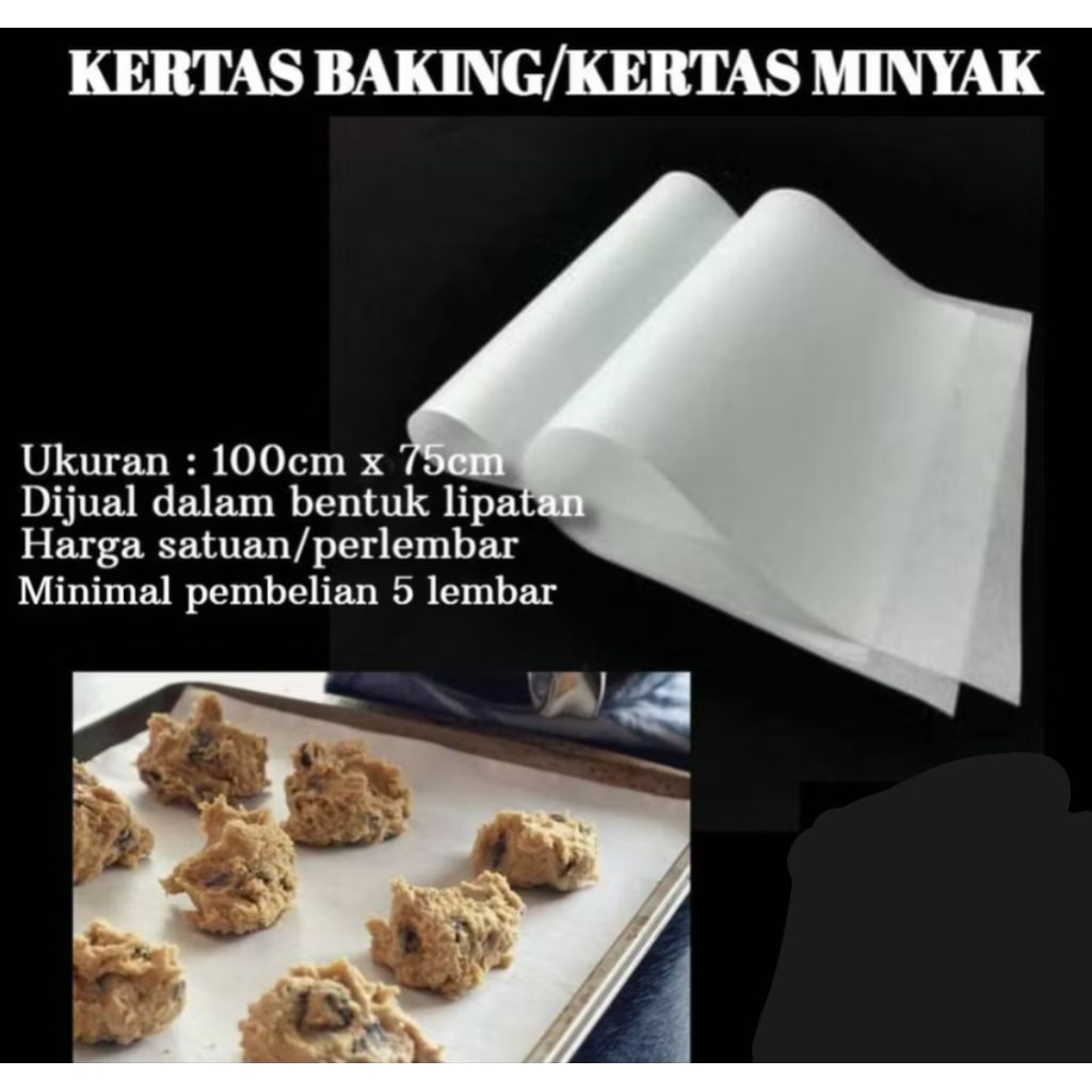 Jual 5424 - Kertas Roti Baking Paper 75cm x 100cm Alas Loyang / Alas ...