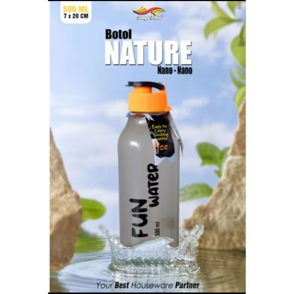 Jual Botol Plastik Nature 500ML/Btol Minum Plus tutup | Shopee Indonesia