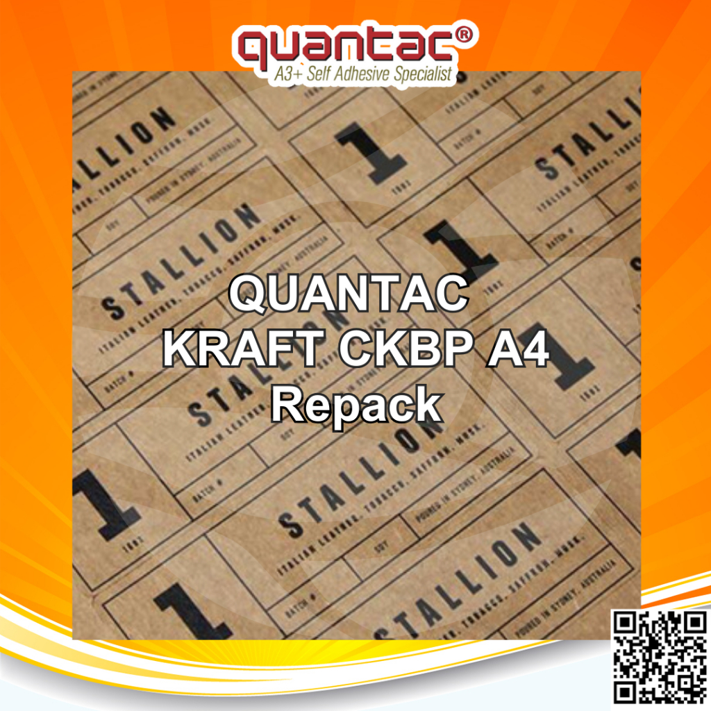 Jual QUANTAC Kraft Sticker Label Paper Stiker Samson A4 isi 20 lembar ...