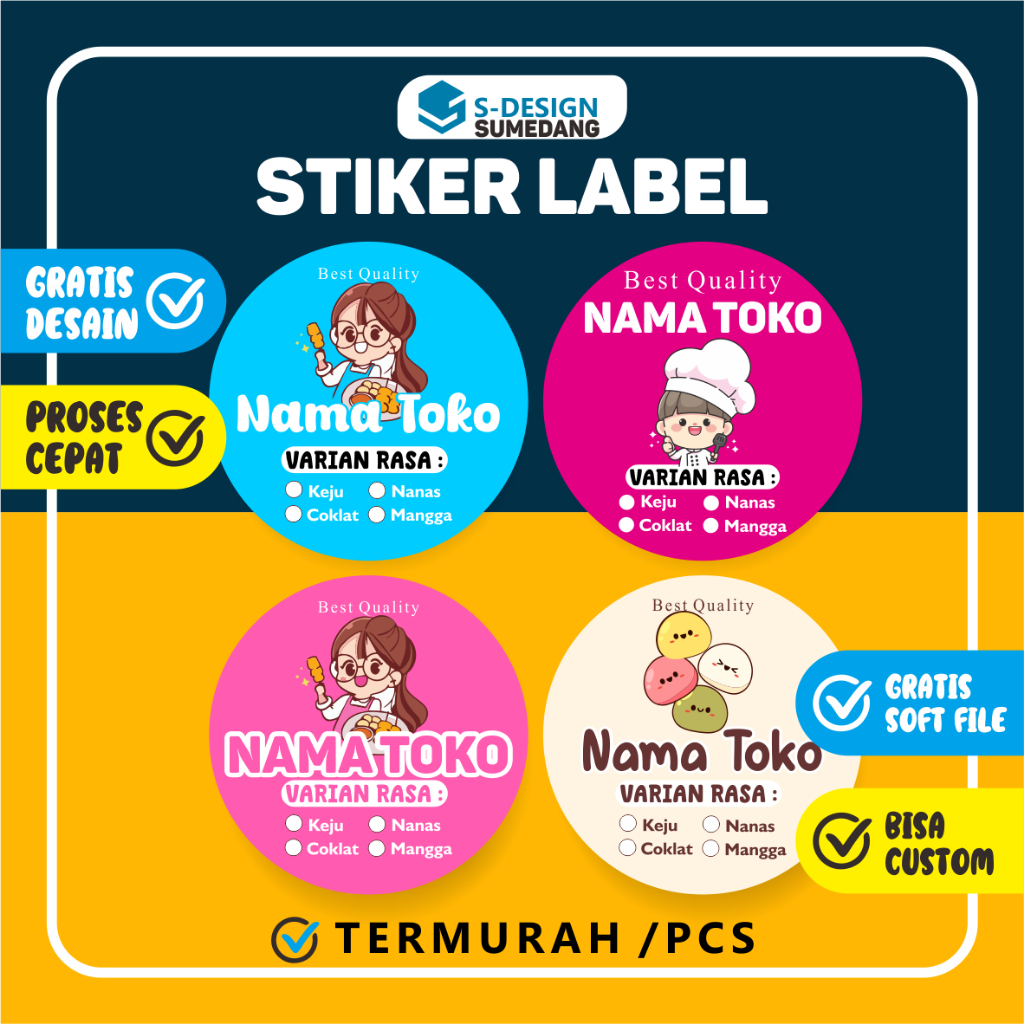 Jual STIKER CANTIK MENARIK 7X7CM SDESAIN CABANG SUMEDANG / STIKER ...