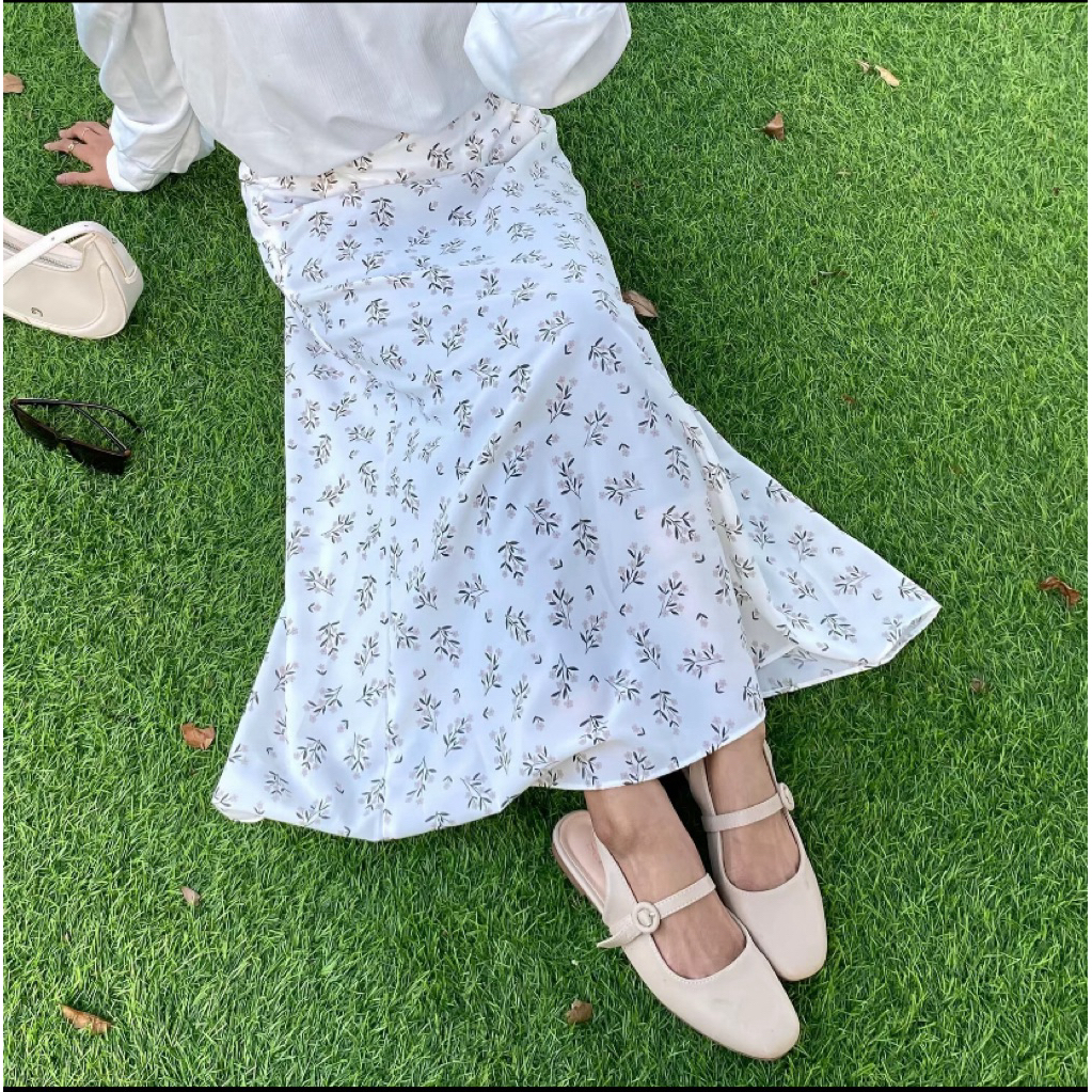 Jual SAKURA PATTERN SKIRT | FLORAL SKIRT | ROK MOTIF BUNGA KOREAN STYLE ...