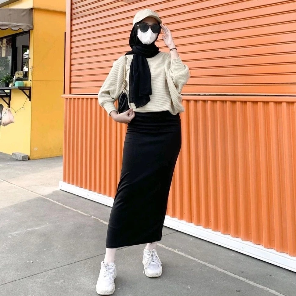 Jual Rok Span Panjang Scuba Premium | Rok Kerja | Rok Pensil Scuba ...