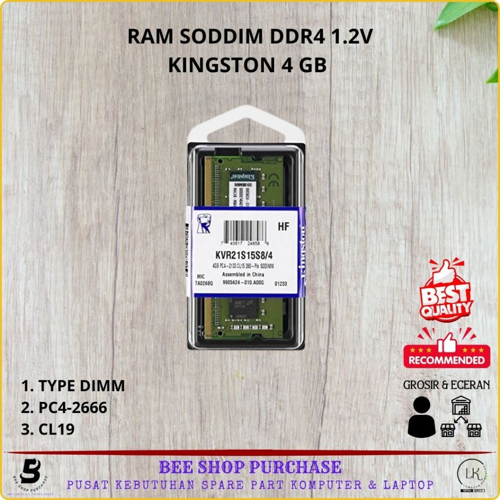 Jual RAM SODDIM KINGSTON DDR4 4GB PC4-2666 | Shopee Indonesia