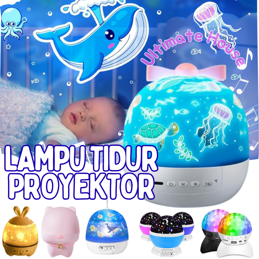 Jual Lampu Tidur Proyektor Bulat Bulan Bintang Bulat Star Moon ...