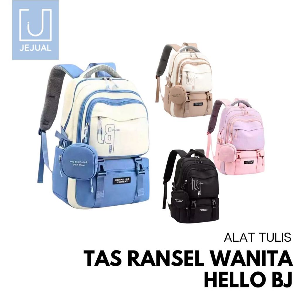 Jual Tas Ransel Wanita HELLO BJ Fashion - Desain Elegan Bahan Kanvas ...