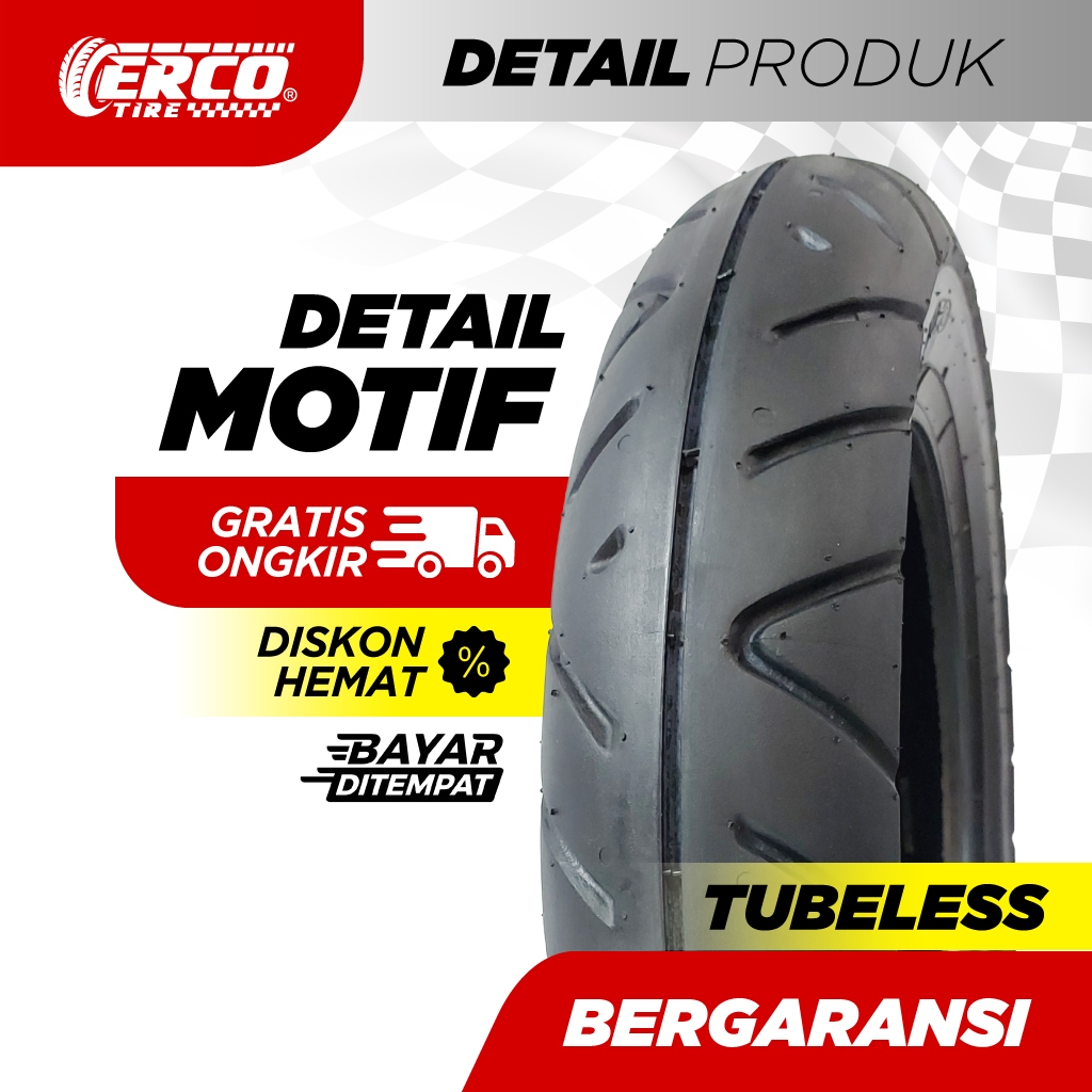 Jual Ban motor matic R12, ERCO 100/90 - 12 Tubeless, Ban matic Ring 12 ...