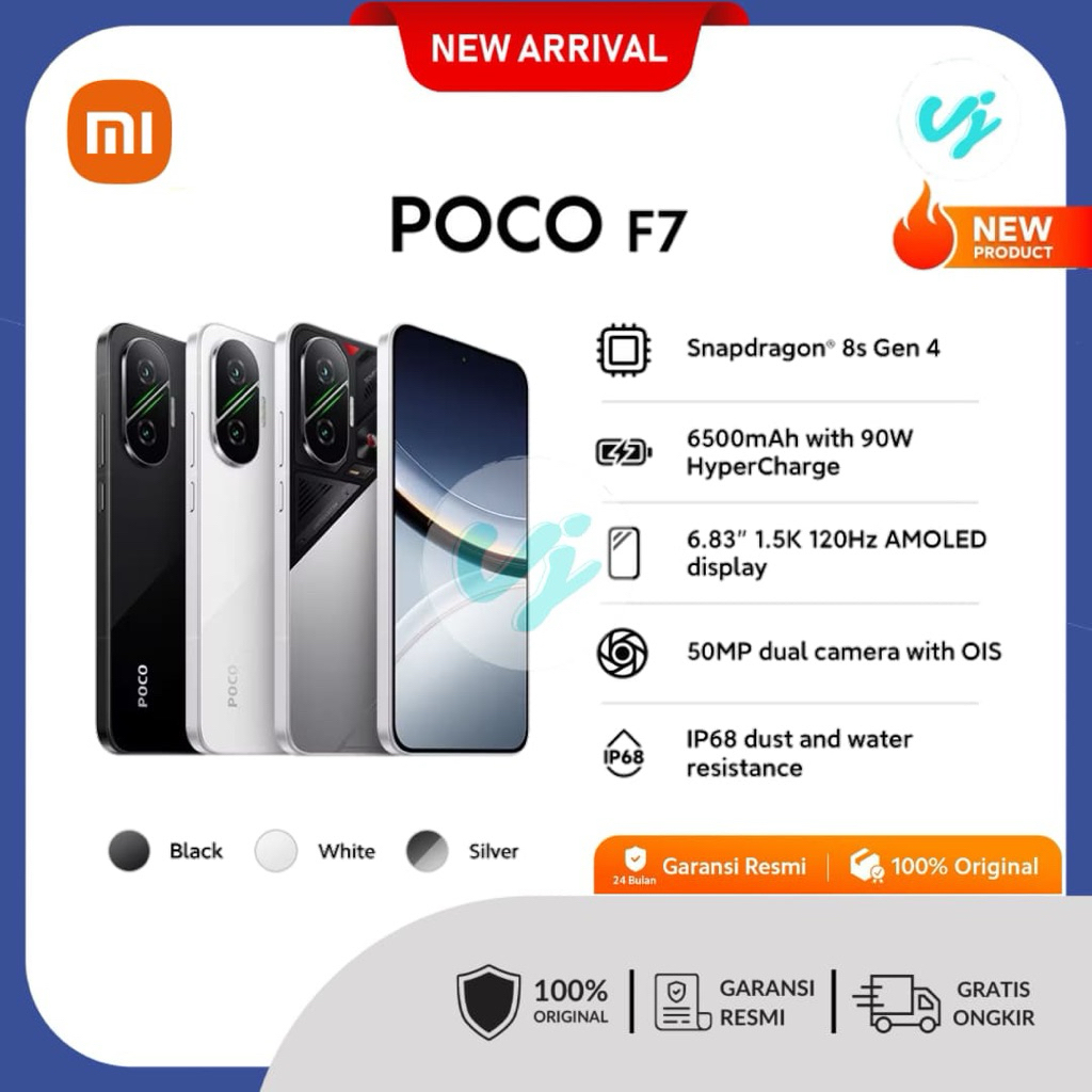 Jual [NEW] POCO F7 5G (12/512GB) NFC | Snapdragon®️ 8s Gen 4 | 6500mAh ...