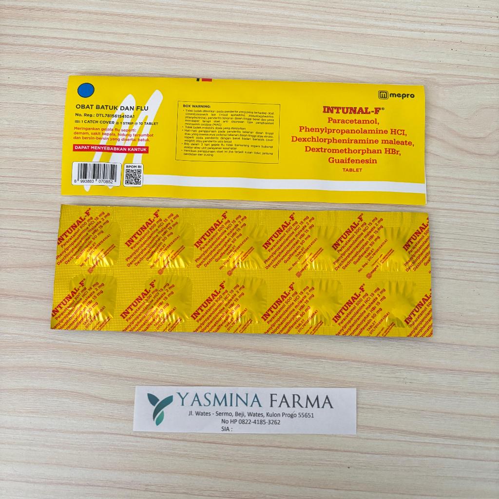 Jual Intunal Forte Kuning Strip isi 10 Tablet Flu Batuk Demam | Shopee ...