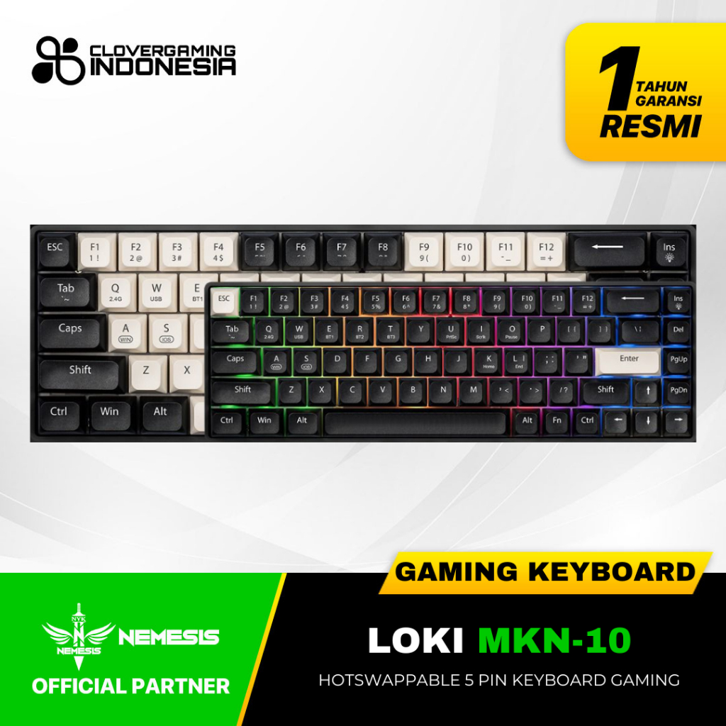 Jual NYK Nemesis Loki MKN10 MKN-10 Wireless Gaming Keyboard 3in1 ...