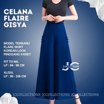 Celana Kulot Korea Style Wanita Dobel Layer Pita Celana Panjang Wanita Sifon Korean Style Vista