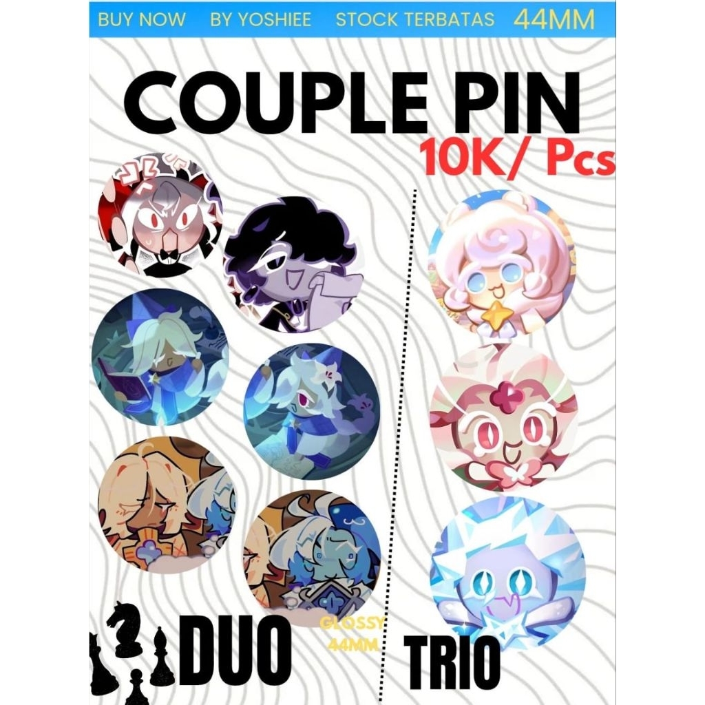 Jual Pin Button Cookie Run kingdom - Pin Couple / Match edition Fans ...