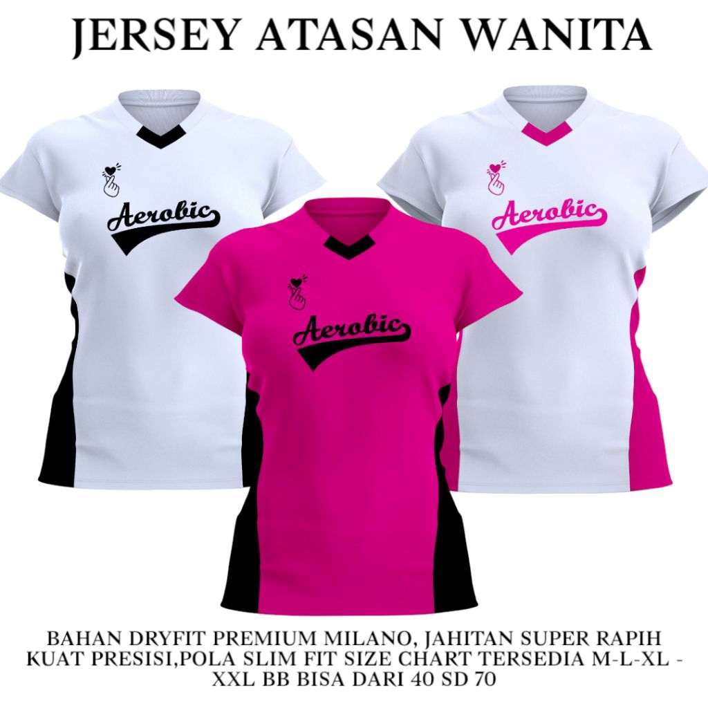 Jual Baju aerobik zumba senam jogging olahraga atasan wanita Jersey ...